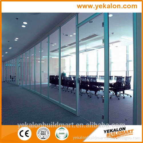 Yekalon curtain wall system 2015 hot sale bathroom living room desk office partition glass wall